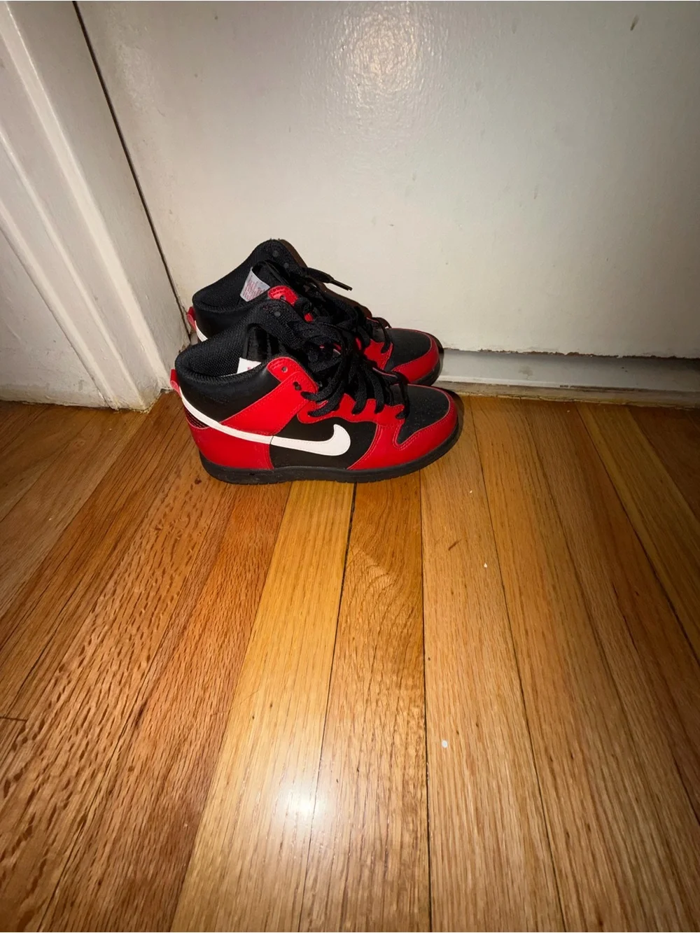 Nike Kids Black and Red High-Top Sneakers